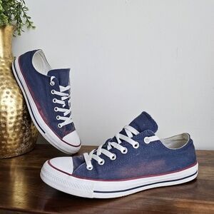 Converse Chuck Taylor All Star Low Double Tongue Blue Sneakers M8 W10 Unisex